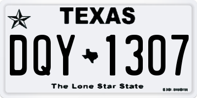 TX license plate DQY1307