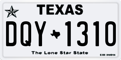 TX license plate DQY1310
