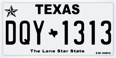 TX license plate DQY1313