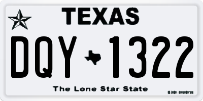 TX license plate DQY1322