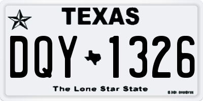 TX license plate DQY1326
