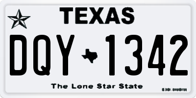 TX license plate DQY1342
