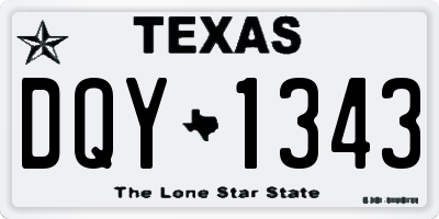 TX license plate DQY1343