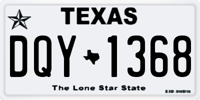 TX license plate DQY1368