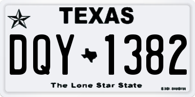 TX license plate DQY1382