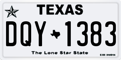 TX license plate DQY1383
