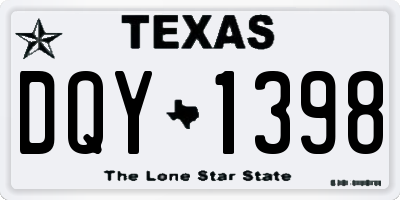 TX license plate DQY1398