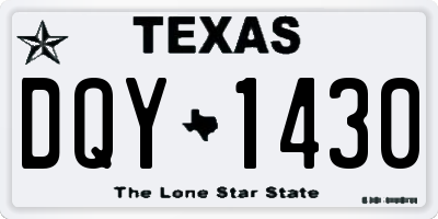 TX license plate DQY1430