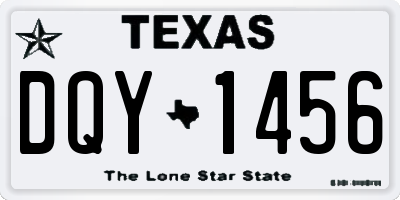 TX license plate DQY1456