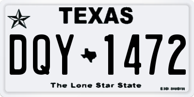 TX license plate DQY1472