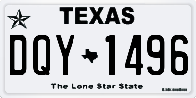 TX license plate DQY1496