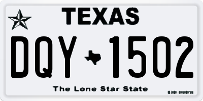TX license plate DQY1502