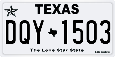 TX license plate DQY1503