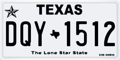 TX license plate DQY1512
