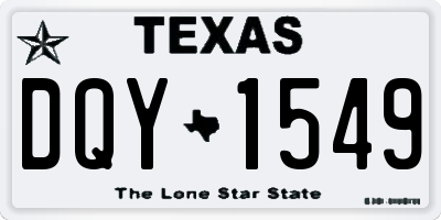 TX license plate DQY1549