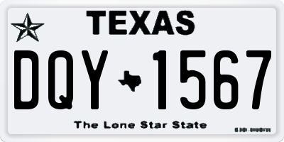 TX license plate DQY1567