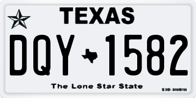 TX license plate DQY1582