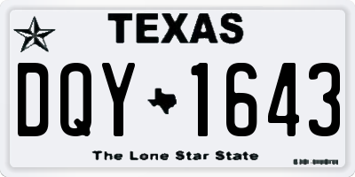 TX license plate DQY1643