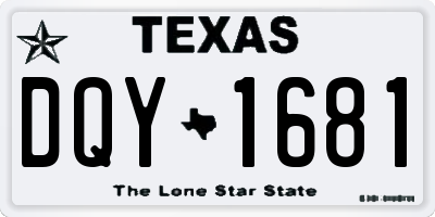 TX license plate DQY1681