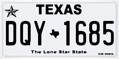 TX license plate DQY1685
