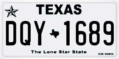 TX license plate DQY1689