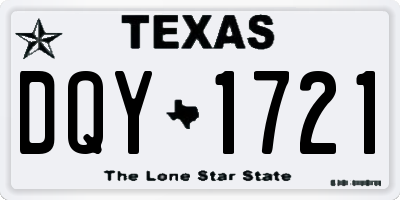 TX license plate DQY1721
