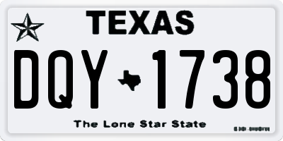 TX license plate DQY1738