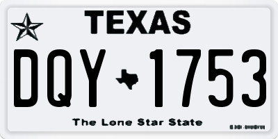 TX license plate DQY1753