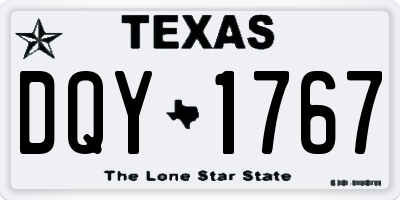 TX license plate DQY1767