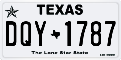 TX license plate DQY1787