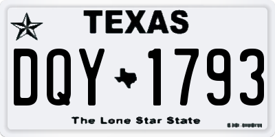 TX license plate DQY1793