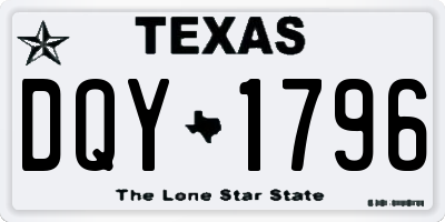 TX license plate DQY1796