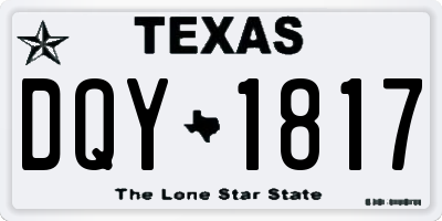 TX license plate DQY1817