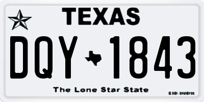 TX license plate DQY1843