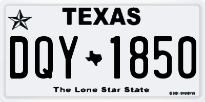 TX license plate DQY1850