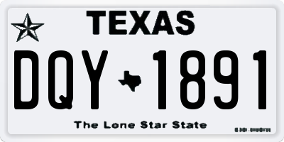 TX license plate DQY1891