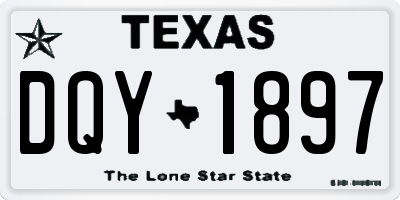 TX license plate DQY1897