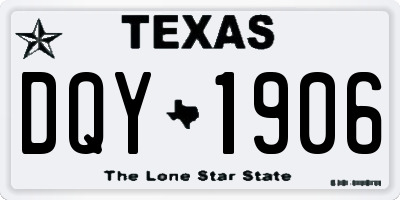 TX license plate DQY1906