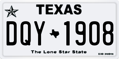 TX license plate DQY1908