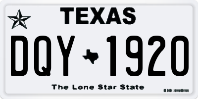 TX license plate DQY1920