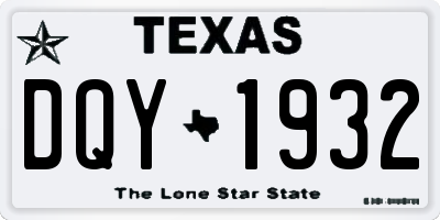 TX license plate DQY1932