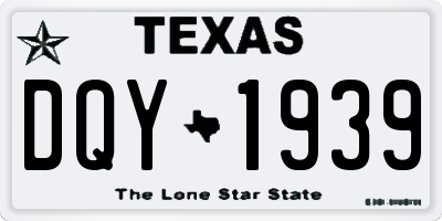 TX license plate DQY1939