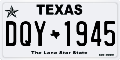 TX license plate DQY1945