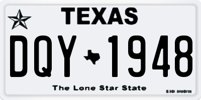 TX license plate DQY1948