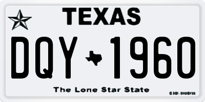 TX license plate DQY1960