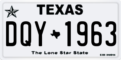 TX license plate DQY1963
