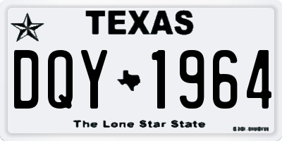 TX license plate DQY1964
