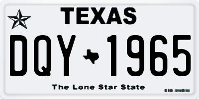 TX license plate DQY1965