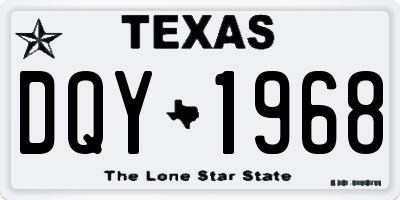 TX license plate DQY1968