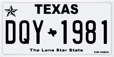 TX license plate DQY1981